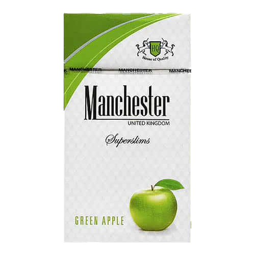 Сигареты Manchester Green Apple Superslims (Манчестер Зеленое яблоко Суперслимс)